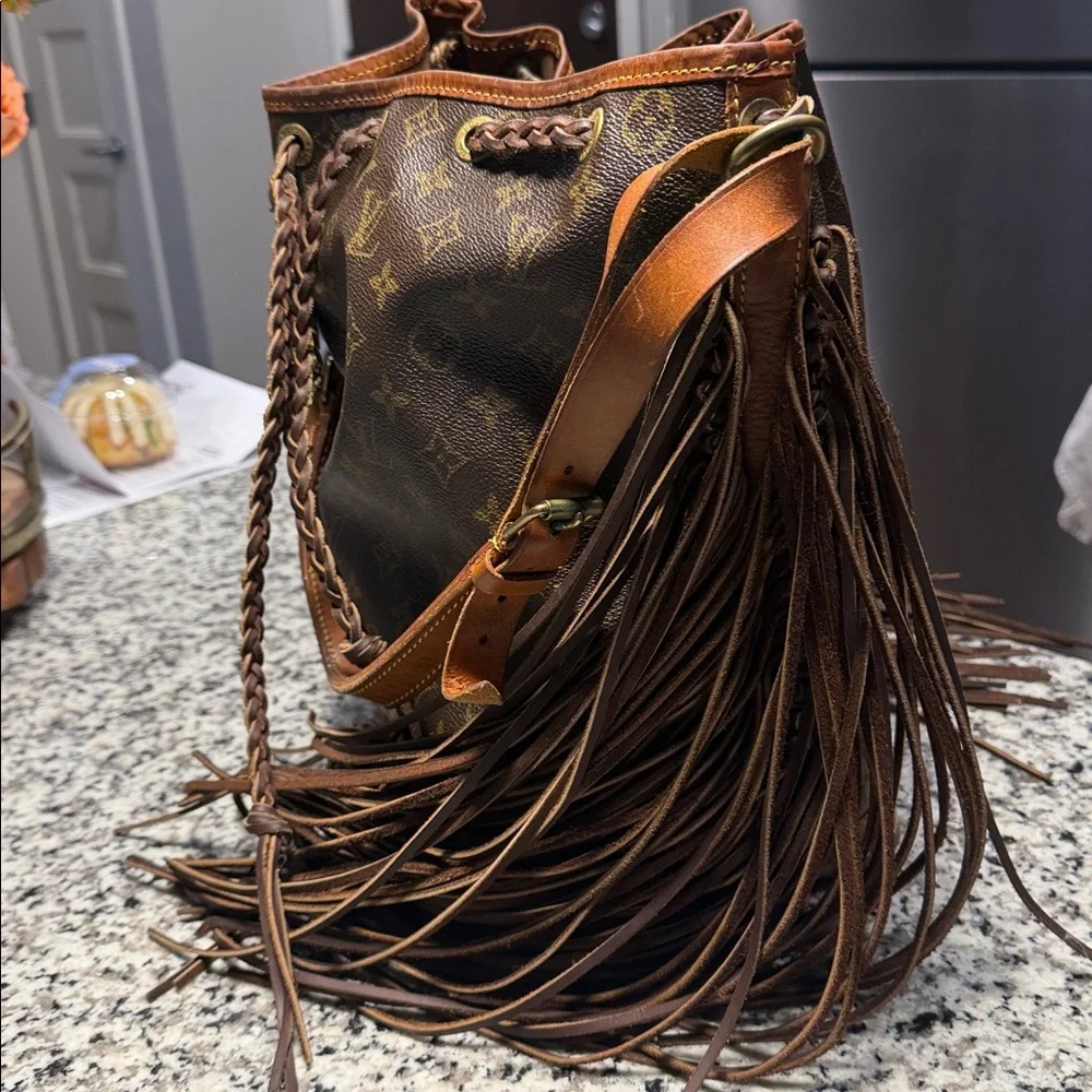 Louis Vuitton Brown Monogram Fringe Bucket Hobo - Picture 9 of 16